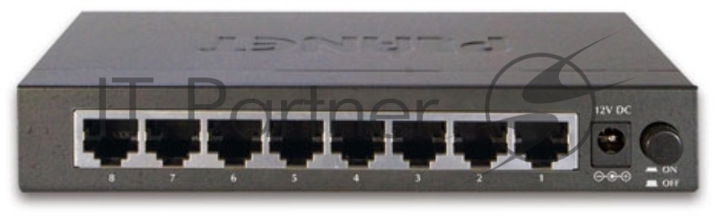 Коммутатор PLANET 8-Port 10/100/1000Mbps Gigabit Ethernet Switch (External Power) - Metal Case