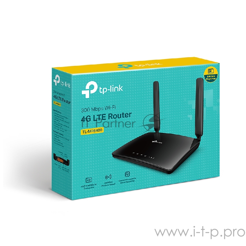 Маршрутизатор 4G LTE Router, internal unlocked 4G/3G Modem, 3 10/100Mbps LAN and 1 10/100Mbps LAN/WAN port, 2 internal Wi-Fi and 2 detachable LTE antennas
