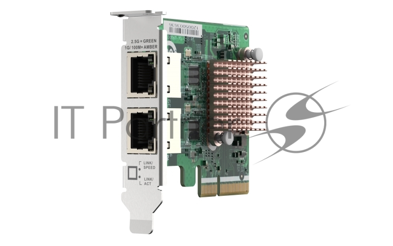 Сетевая карта QNAP QXG-2G2T-I225 2-port 2.5 GbE network expansion card, Controller I225-LM, PCIe Gen2 x2, 3 x Brackets included (Full-height, Low-profile and Specialized for QNAP NAS)