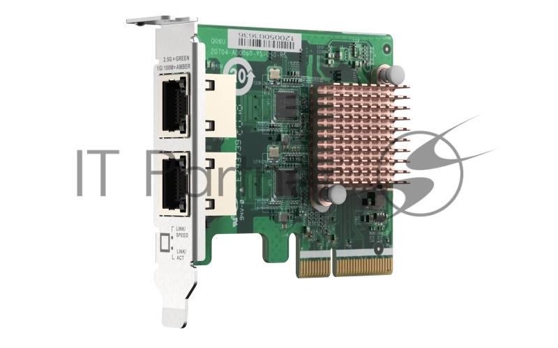 Сетевая карта QNAP QXG-2G2T-I225 2-port 2.5 GbE network expansion card, Controller I225-LM, PCIe Gen2 x2, 3 x Brackets included (Full-height, Low-profile and Specialized for QNAP NAS)