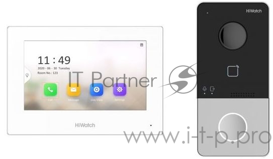 Видеодомофон Hikvision HiWatch DS-D100IKWF белый