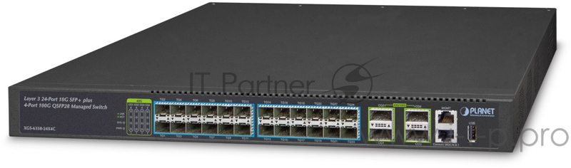 Управляемый коммутатор XGS-6350-24X4C Layer 3 24-Port 10G SFP+ + 4-Port 40G/100G QSFP28 Managed Switch with optional Redundant Power