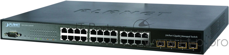 коммутатор PLANET IPv6, 24-Port Gigabit with 4-Port SFP Layer 2+/4 SNMP Managed Switch