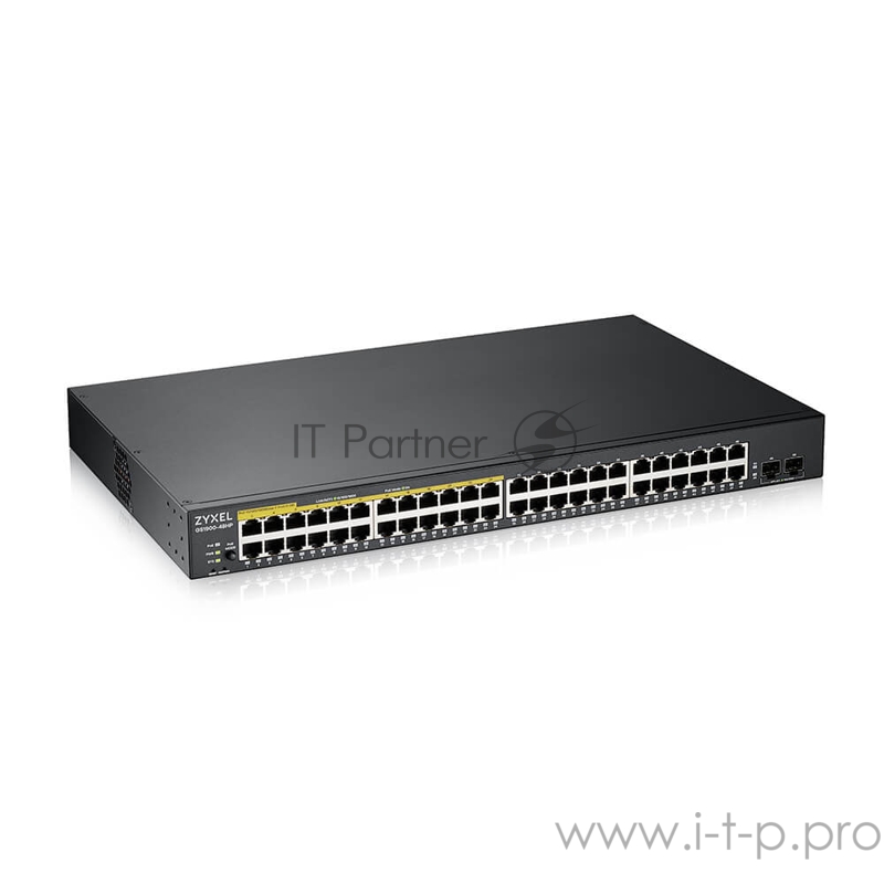Kоммутатор Zyxel GS1900-48HPv2 Smart L2 PoE + switch, rack 19 , 48xGE (24xPoE +), 2xSFP, PoE budget 170 W