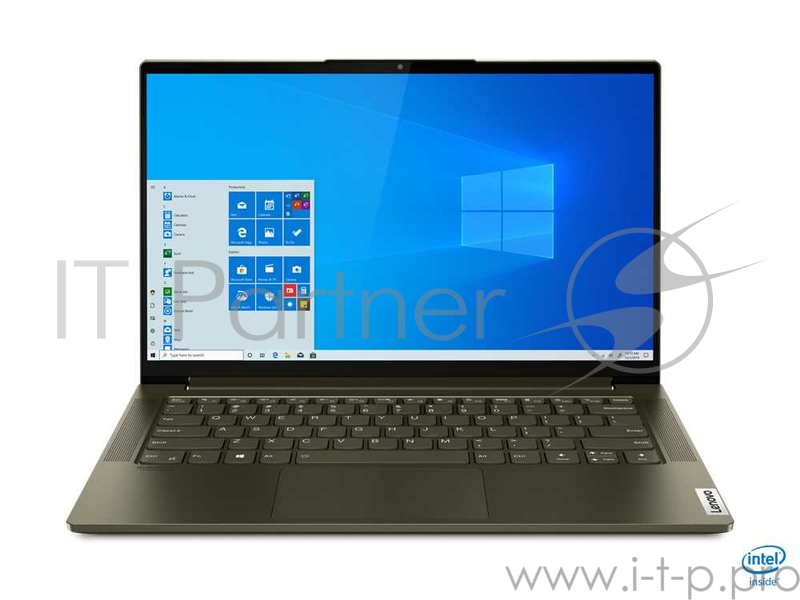 Ноутбук Lenovo Yoga Slim 7 14ITL05 14.0 FHD(1920x1080) IPS nonGLARE/nonTOUCH/Intel Core i5-1135G7 2.40GHz Quad/16GB/512GB SSD/Integrated/WiFi/BT5.0/HD Web Camera/microSD/15 h/1,36 kg/W10/1Y/DARK GREEN