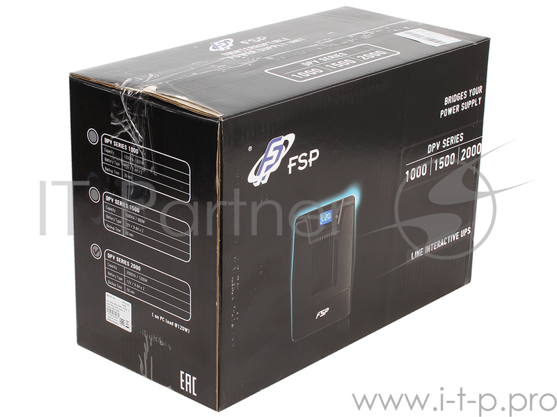 ИБП (UPS) 2000ВА FSP DPV 2000 PPF12A1300, черный