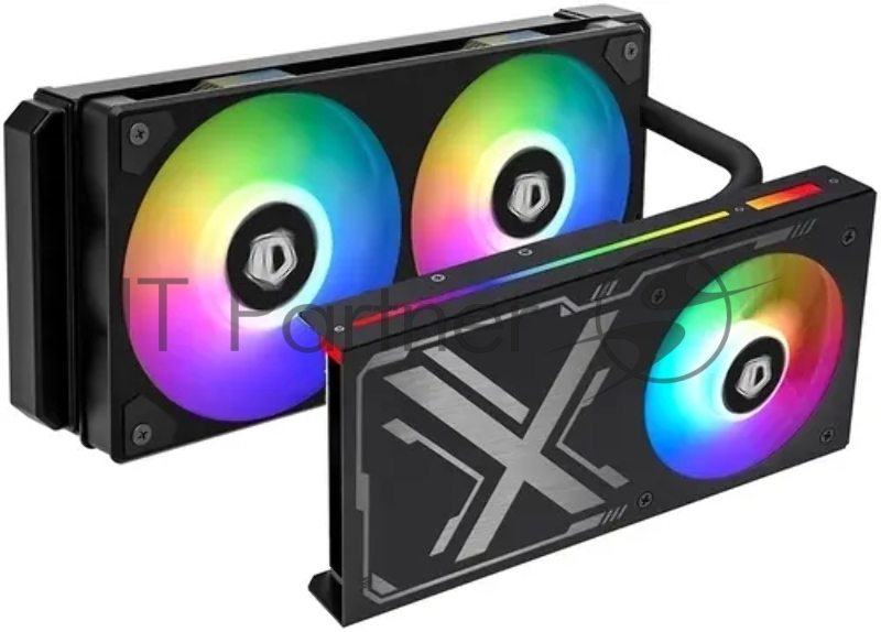 Комплект водяного охлаждения для видеокарты ID-COOLING ICEFLOW 240 VGA RTX20XX/GTX10XX/900/1600/ AMD VEGA56/64/RX200/300 (6шт/кор,TDP 350W, Черный, ARGB PWM DUAL FAN 120mm и ARGB PWM FAN 92mm) RET