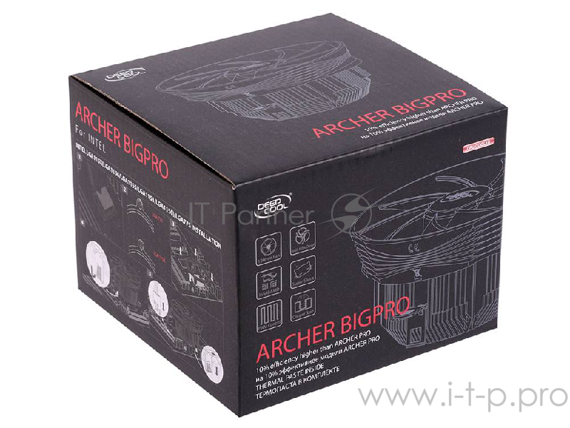 Устройство охлаждения(кулер) Deepcool ARCHER BIGPRO Soc-AM2+/AM3+/1150/1151/1155/ 4-pin 25-29dB Al+Cu 380gr Ret