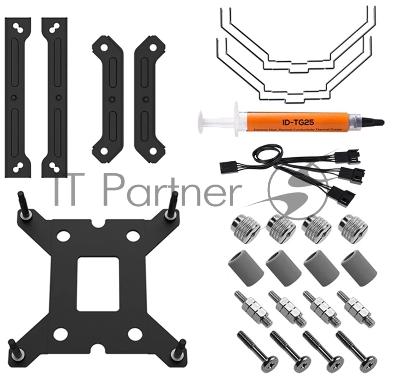 Кулер ID-COOLING SE-207-XT BLACK LGA20XX/LGA1366/LGA115X/AM4/AM (8шт/кор, TDP 250W, PWM, черный, 7 тепл.трубок + медная база, 2 x FAN 120mm) RET