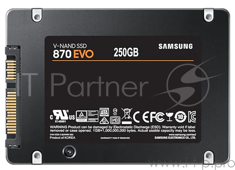 SSD 2.5 Samsung 1.0Tb 870 EVO Series <MZ-77E1T0BW> (SATA3, up to 560/530MBs, 98000 IOPs, 3D TLC, MKX, DDR4 1Gb, 7mm)