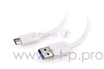 Кабель Cablexpert Кабель USB3.0 AM/USB Type-C, 1м, белый, пакет (CCP-USB3-AMCM-1M-W)