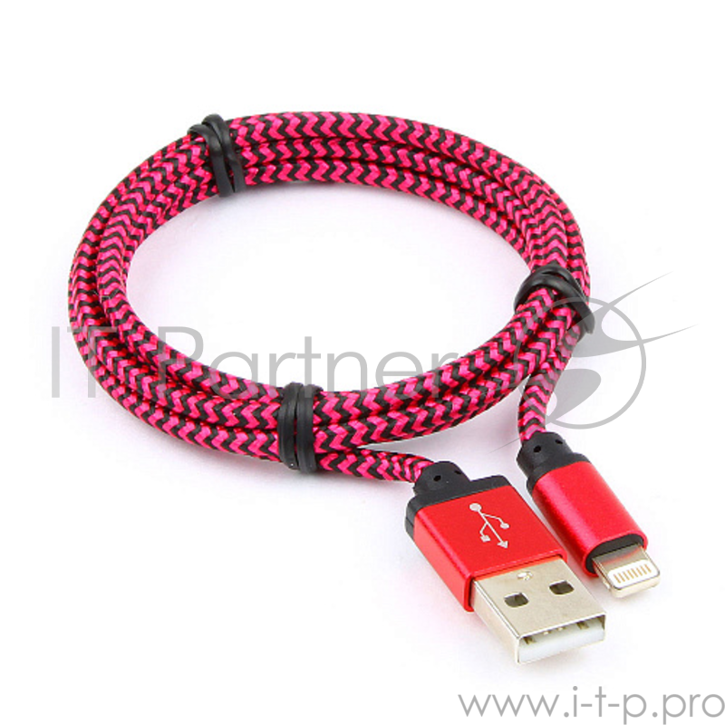 Кабель Gembird Кабель USB 2.0 Cablexpert CC-ApUSB2pe1m, AM/Lightning 8P, 1м, нейлоновая оплетка, алюминиевые разъемы, фиолетовый, пакет