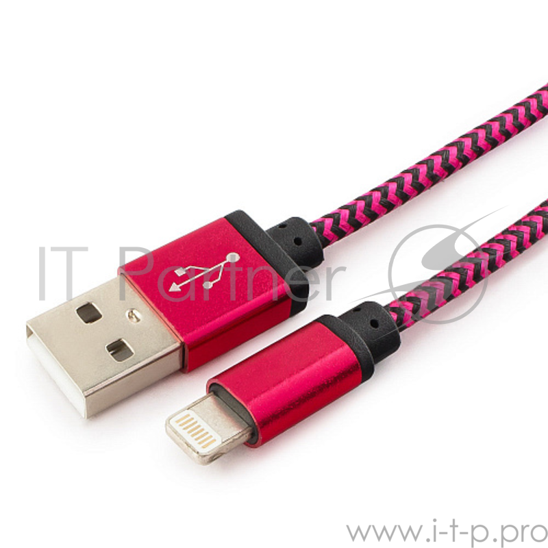 Кабель Gembird Кабель USB 2.0 Cablexpert CC-ApUSB2pe1m, AM/Lightning 8P, 1м, нейлоновая оплетка, алюминиевые разъемы, фиолетовый, пакет