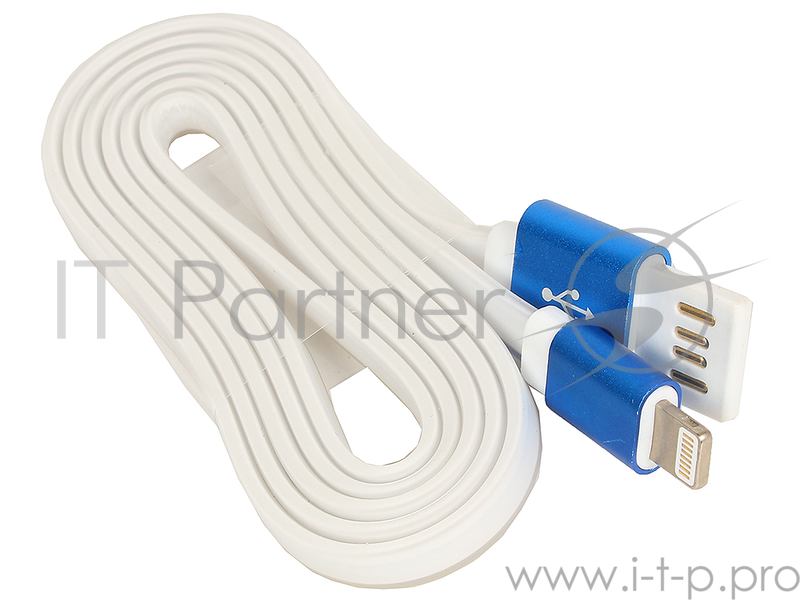 Кабель Gembird Кабель USB 2.0 Cablexpert CC-ApUSBb1m, AM/Lightning 8P, 1м, силиконовый шнур, разъемы синий металлик, пакет