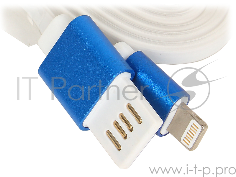 Кабель Gembird Кабель USB 2.0 Cablexpert CC-ApUSBb1m, AM/Lightning 8P, 1м, силиконовый шнур, разъемы синий металлик, пакет