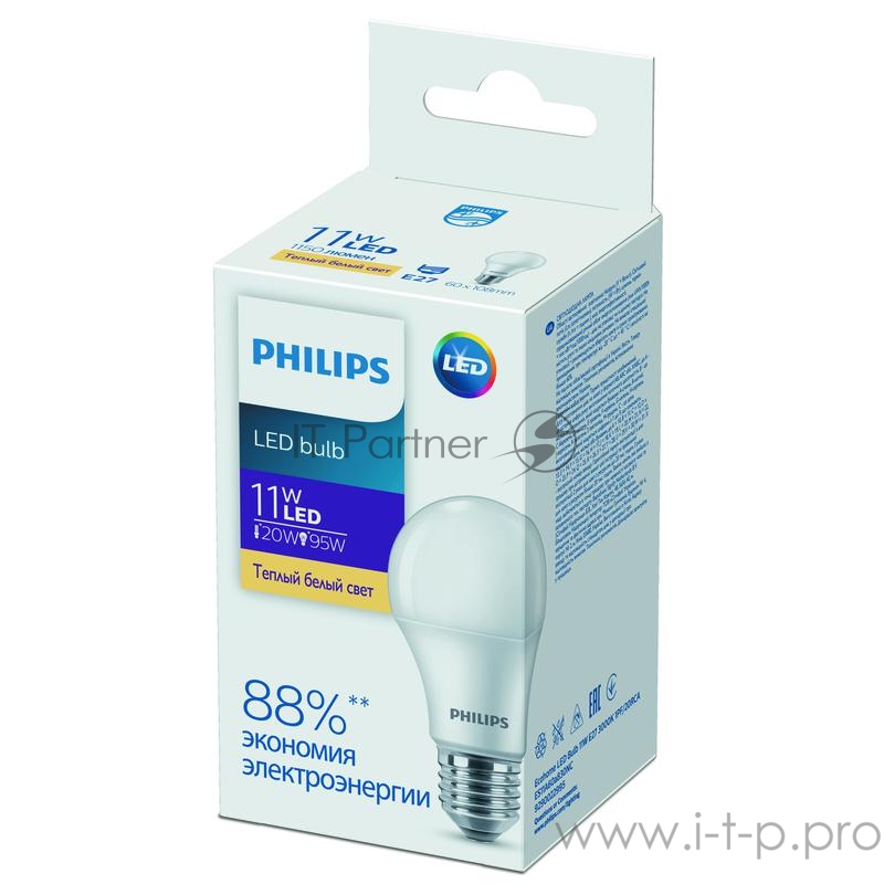Лампа Ecohome LED Bulb 11W E27 3000K 1PF | 929002299567|Philips