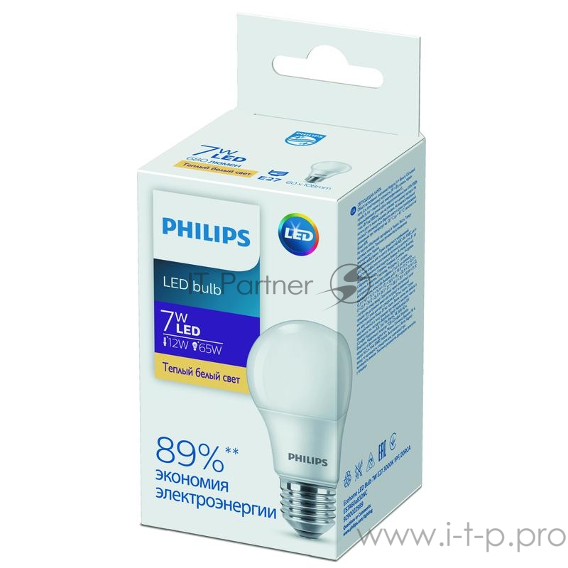 Лампа Ecohome LED Bulb 7W E27 3000K 1PF | 929002298967|Philips