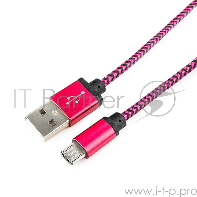 Кабель Gembird Кабель USB 2.0 Cablexpert CC-mUSB2pe1m, AM/microBM 5P, 1м, нейлоновая оплетка, алюминиевые разъемы, фиолетовый, пакет