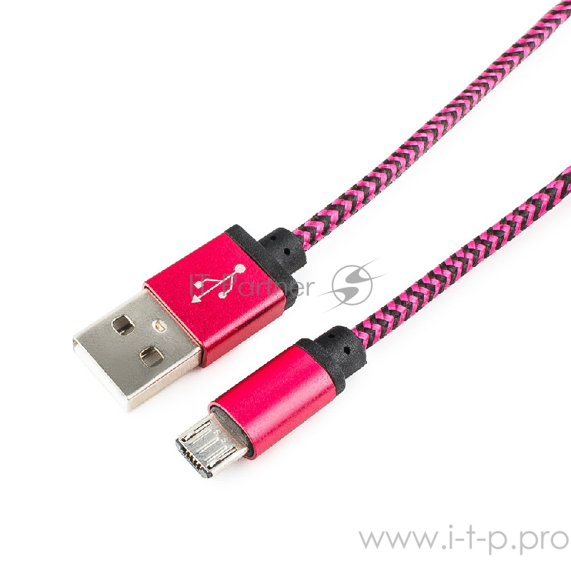 Кабель Gembird Кабель USB 2.0 Cablexpert CC-mUSB2pe1m, AM/microBM 5P, 1м, нейлоновая оплетка, алюминиевые разъемы, фиолетовый, пакет