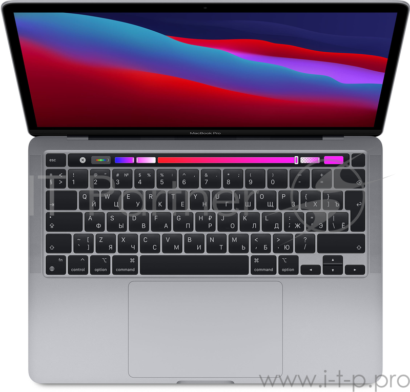Ноутбук MacBookPro, MacBook Pro 13-inch, SPACE GRAY, Model A2338, Apple M1 chip with 8-core CPU, 8-core GPU, 16GB unified memory, 512GB SSD storage, Force Touch Trackpad, Two Thunderbolt / USB 4 Ports, KEYBOARD-SUN. (Z11B0004U)