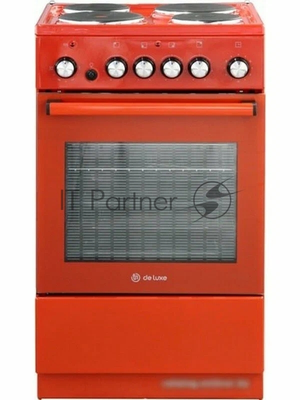 Электрическая плита De Luxe 5004.16э-017 терракотовыйЧетырехконфорочная, Типоразмер 50*50см, экспресс-конфорка на 2кВт, мех. таймер , духовка с терморегулятором, грилем, вертелом с эл./приводом, подсветкой, в терракотовом цветовом исполнении, 2 шт. п