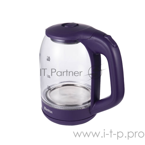 Чайник Blackton Bt KT1823G Фиолетовый Мощность1500Вт, Максимальный объем 1.8л, Материал корпуса Жаропрочное стекло, Индикатор включения, Отключение при закипании, Отключение при снятии, Отключение при отсутствии воды, Отсек для хранения электрошнура,