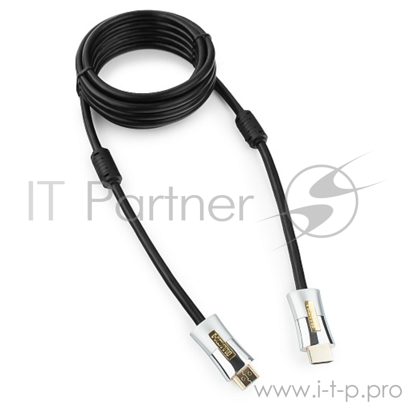 Кабель Кабель HDMI Cablexpert, серия Platinum, 3 м, v2.0, M/M, позол.разъемы, металлический корпус, ферритовые кольца, блистер (CC-P-HDMI01-3M)