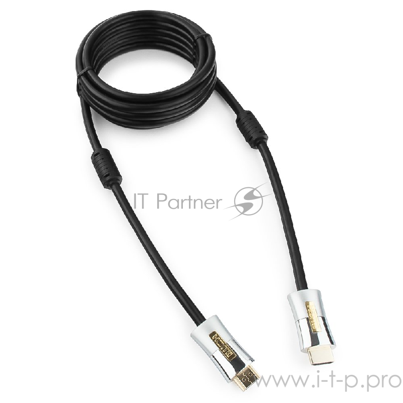 Кабель Кабель HDMI Cablexpert, серия Platinum, 3 м, v2.0, M/M, позол.разъемы, металлический корпус, ферритовые кольца, блистер (CC-P-HDMI01-3M)