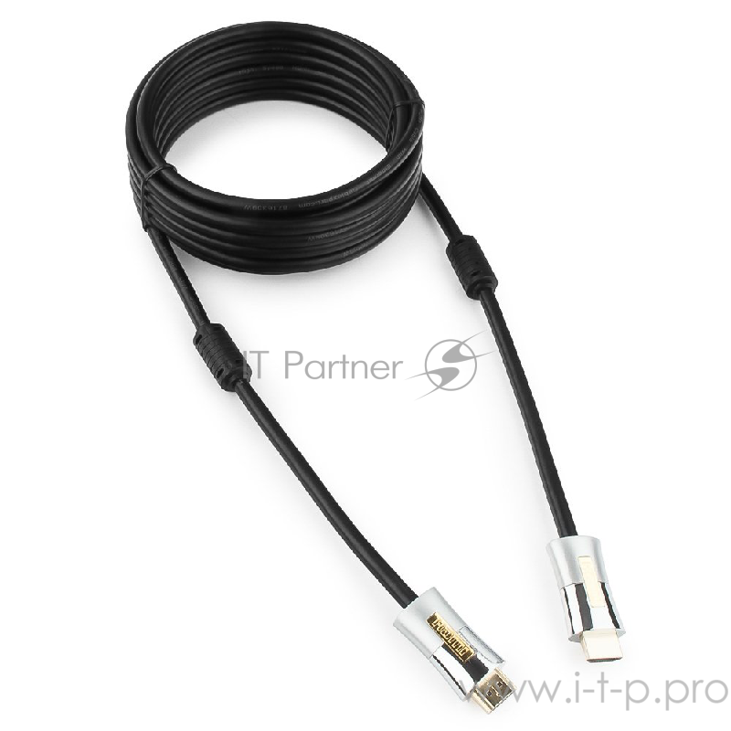 Кабель Кабель HDMI Cablexpert, серия Platinum, 4,5 м, v2.0, M/M, позол.разъемы, металлический корпус, ферритовые кольца, блистер (CC-P-HDMI01-4.5M)