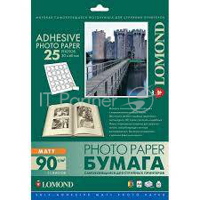 Самоклеящаяся фотобумага LOMOND, матовая, A4, 25 делен. (30 x 40 мм), 90 г/м2, 25 листов.