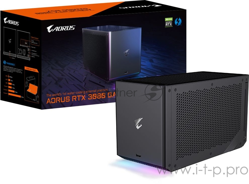 GeForce RTX 3080 AORUS GAMING BOX 10GB, GDDR6X, PCI Express 4.0, 320bit, HDMI (2), DisplayPort (3), GV-N3080IXEB-10GD