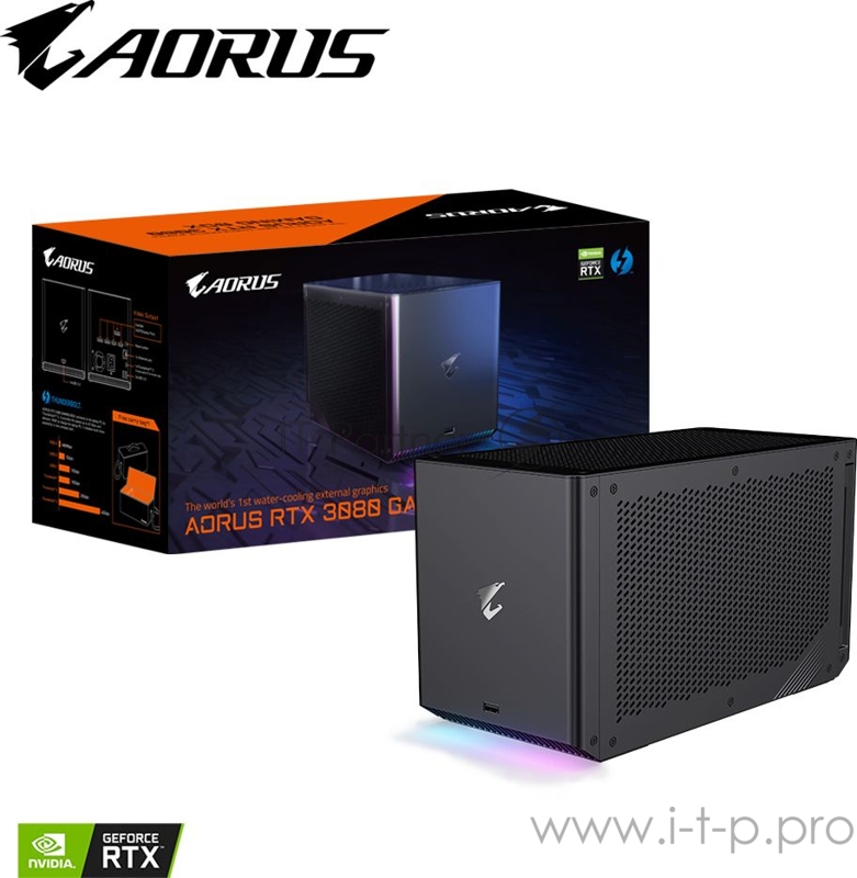 GeForce RTX 3080 AORUS GAMING BOX 10GB, GDDR6X, PCI Express 4.0, 320bit, HDMI (2), DisplayPort (3), GV-N3080IXEB-10GD