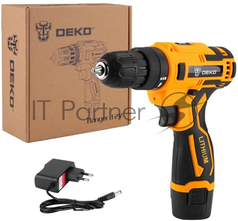 Дрель-шуруповерт Deko Banger 12V SET 1 аккум. патрон:быстрозажимной