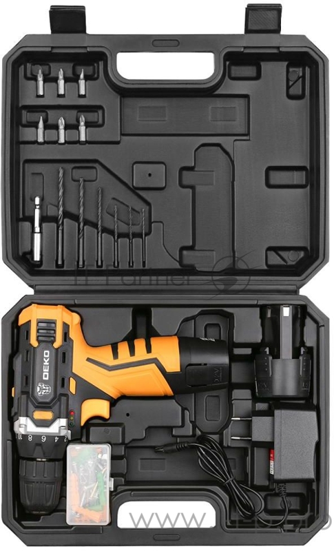 Дрель-шуруповерт Deko DKCD12FU-Li аккум. патрон:быстрозажимной (кейс в комплекте)