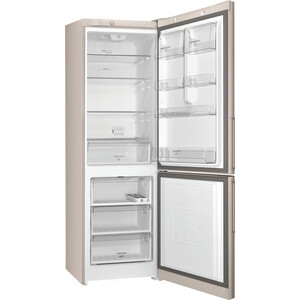 Холодильник HOTPOINT-ARISTON HF 4180 M, двухкамерный, бежевый стекло