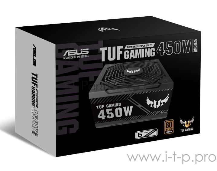 ASUS TUF Gaming 450B игровой блок питания чёрный (450W, 80 Plus Bronze, 135 мм вентилятор, 90YE00D3-B0NA00)
