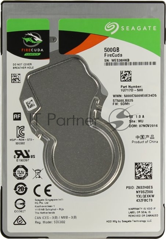 Жесткий диск 500Gb Seagate FireCuda SSHD (ST500LX025) {SATA 6.0Gb/s, 5400 rpm, 128mb,2.5}