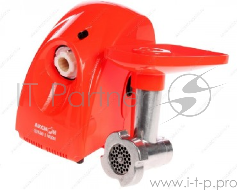 Мясорубка АКСИОН М-31.01 алый (Макс. мощность 1500Вт, номинальная мощность 230Вт, производит-ть до 100 кг/час, масса 4 кг, функция РЕВЕРС, отсек д/хранения решеток и сетевого шнура, решетка с отверстиями д. 5мм, решетка с отверстиями д. 7мм. Цвет алы