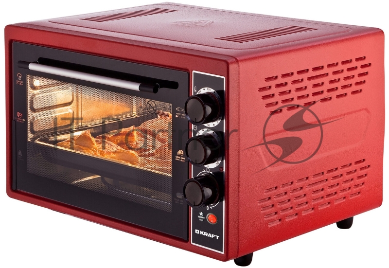 Мини-печь красный KRAFT KF-MO 3804 RKR