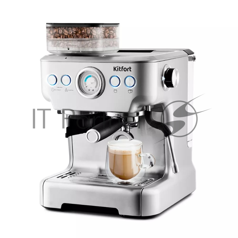 Кофемашина Kitfort KT-755 1620Вт серебристый