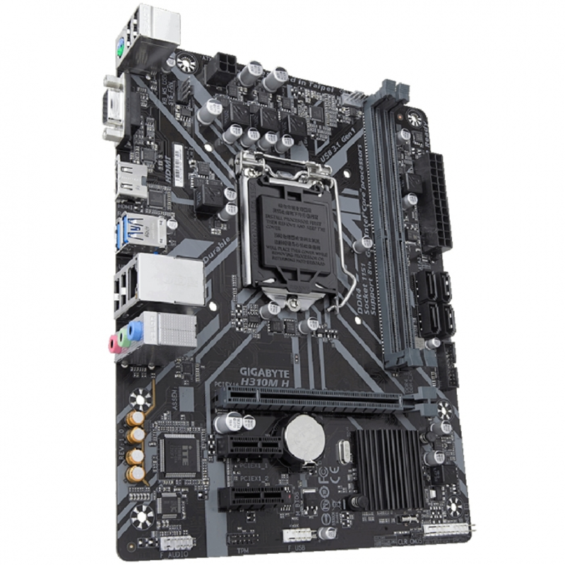 Материнская плата Gigabyte H310M H / H310M H 2.0, Socket 1151, Intel®H310, 2xDDR4-2666, D-SUB+HDMI, 1xPCI-Ex16, 2xPCI-Ex1, 4xSATA3, 8 Ch Audio, GLan, (4+2)xUSB2.0, (2+2)xUSB3.1, 1xPS/2, mATX, RTL, {10}