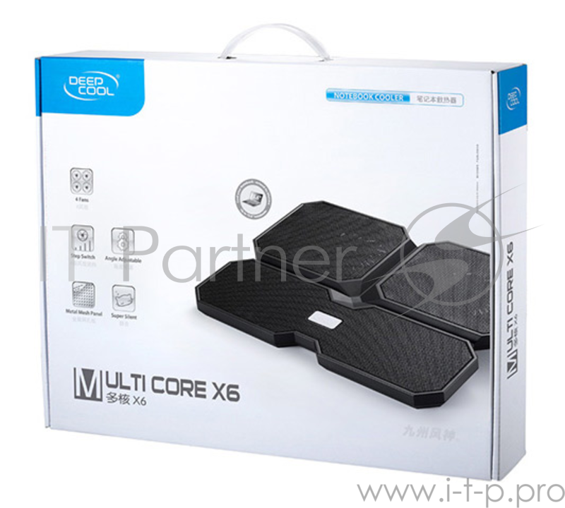 Аксессуар к ноутбуку DEEPCOOL MULTI CORE X6 (Подставка для охлаждения ноутбука (12шт/кор, до 15.6