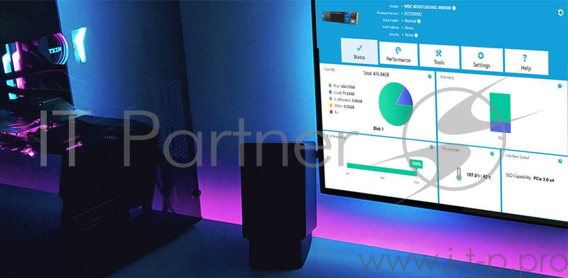 Твердотельный накопитель SSD WD Blue SN550 WDS200T2B0C 2ТБ M2.2280 NVMe PCIe Gen3 8Gb/s