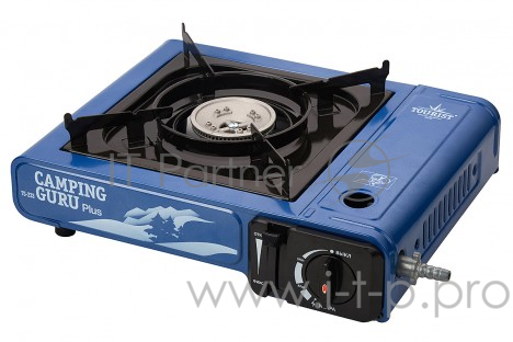 Плита газовая портативная TOURIST CAMPING GURU PLUS TS-233 с переходником
