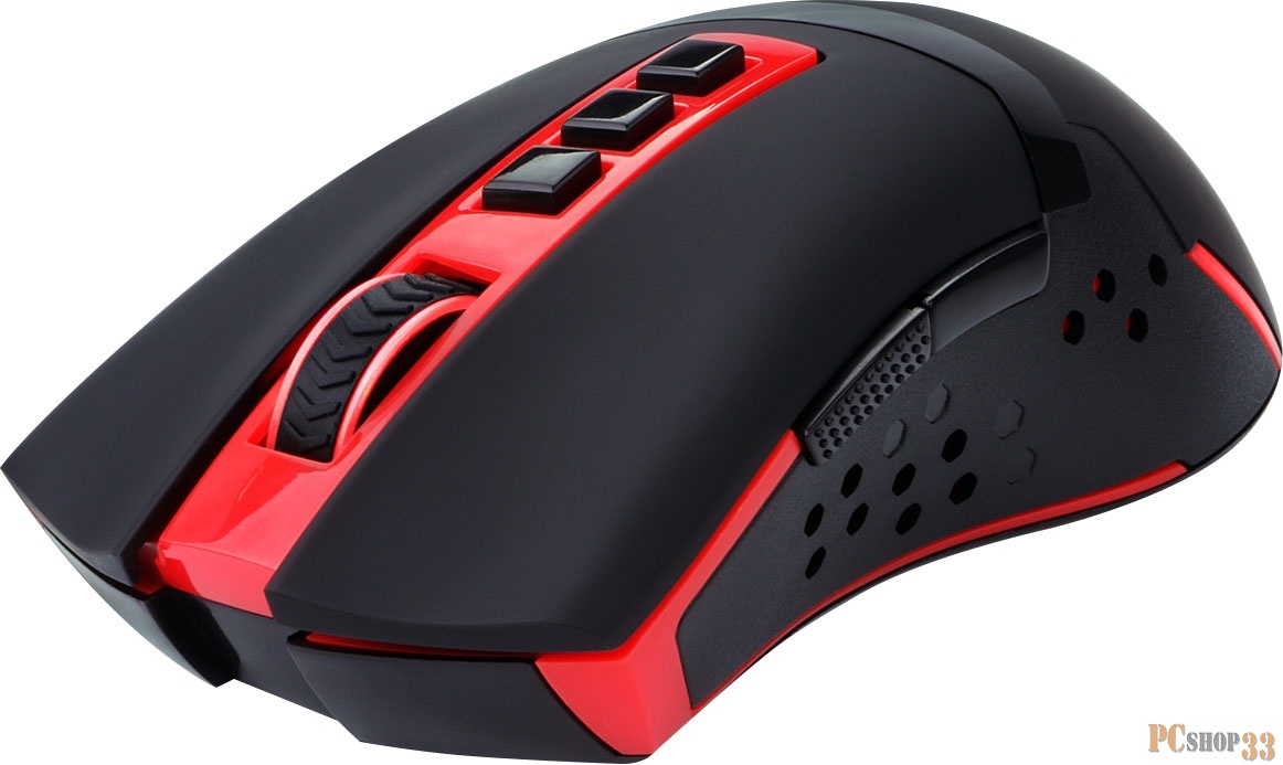 Игровая мышь беспроводная Redragon Blade чёрно-красная (2.4 ГГц, USB, 9 кнопок, 4800 Dpi, красная подсветка, 1 x AA)