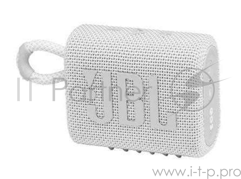 Портативная акустика, JBL GO 3 белый Bluetooth 5.1, мощность 4.2 Вт RMS, время зарядки аккумулятора 2,5 ч, время воспроизведения контента до 5ч, вес 209 г, цвет белый