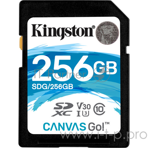 Карта памяти SecureDigital 256Gb Kingston SDG/256GB {SDXC Class 10 UHS-I U3 Canvas Go!}