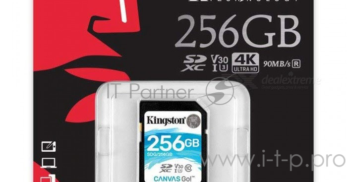Карта памяти SecureDigital 256Gb Kingston SDG/256GB {SDXC Class 10 UHS-I U3 Canvas Go!}
