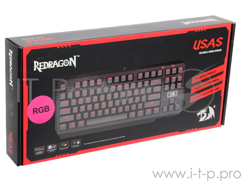 Механическая клавиатура Usas RU,подсветка,Outemu,компактная Redragon