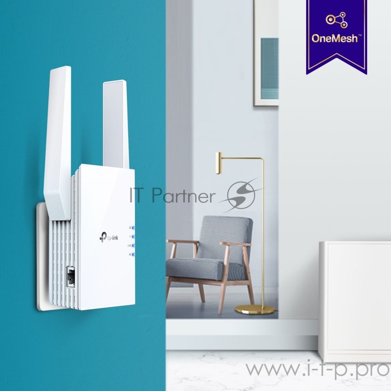 Повторитель беспроводного сигнала TP-Link RE605X AX1800 Wi-Fi белый